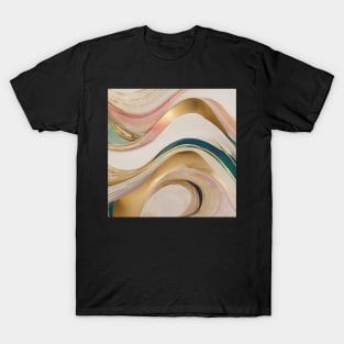 Abstract curved lines of golden colors T-Shirt